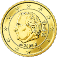Монета регулярного обращения 10 центов. Бельгия.