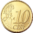 Монета регулярного обращения 10 центов.