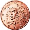 Монета регулярного обращения 1 цент. Франция.