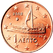 Монета регулярного обращения 1 цент. Греция.