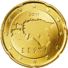 Монета регулярного обращения 20 центов. Эстония.