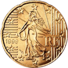 Монета регулярного обращения 20 центов. Франция.