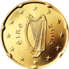 Монета регулярного обращения 20 центов. Ирландия.