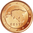 Монета регулярного обращения 2 цента. Эстония.
