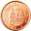 Монета регулярного обращения 2 цента. Испания.
