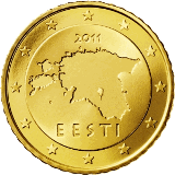 Монета регулярного обращения 50 центов. Эстония.