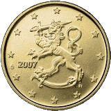 Монета регулярного обращения 50 центов. Финляндия.