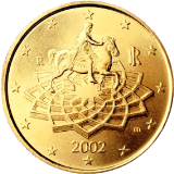 Монета регулярного обращения 50 центов. Италия.