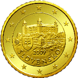 Монета регулярного обращения 50 центов. Словакия.
