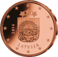 Монета регулярного обращения 5 центов. Латвия.