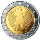 Монета регулярного обращения 2 евро. Германия.
