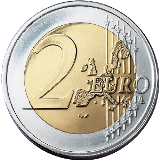 Монета регулярного обращения 2 евро.