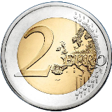 Монета регулярного обращения 2 евро.