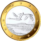 Монета регулярного обращения 1 евро. Финляндия.