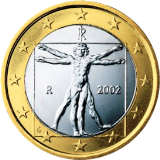 Монета регулярного обращения 1 евро. Италия.