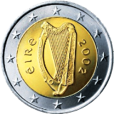 Монета регулярного обращения 2 евро. Ирландия.