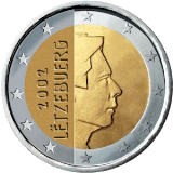 Монета регулярного обращения 2 евро. Люксембург.