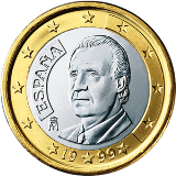 Монета регулярного обращения 1 евро. Испания.