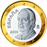 Монета регулярного обращения 1 евро. Испания.
