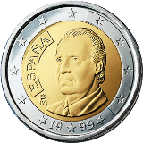Монета регулярного обращения 2 евро. Испания.