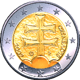 Монета регулярного обращения 2 евро. Словакия.